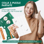 Nariolar Colle pour Puzzle, 16 Feuilles de Colle, Conservation de 2x1000 Pièces de Puzzle, Résolution Facile du Stockage des Puz