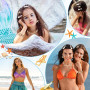 Beipegin Accessoires de Deguisement Sirene Femme Fille,Collier Coquillage Bracelet Coquillage Étoile de Mer Pince à Cheveux Pail