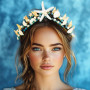 Reaky Diadèmes et couronnes en forme d'étoile de mer - Serre-tête de mariée en perles dorées - Accessoire de cheveux de mariage 