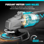 DURATECH Meuleuse d'Angle sans Fil 20V，Ø125mm，8500tr/min，Meuleuse Angulaire sans Balais avec Batterie 4,0Ah，Disqueuse Angulaire 