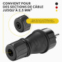 RedStar24 - Prise Mâle 220V IP54 | Fiche de Protection Robuste en Caoutchouc & Plastique, Noir | Parfait pour l’Extérieur | Pris