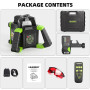 Huepar Niveau Laser Rotatif Auto-Nivellement Kit, Outil de Rouge Niveau Laser Rotatif Intérieur/Extérieur Faisceau Laser Horizon