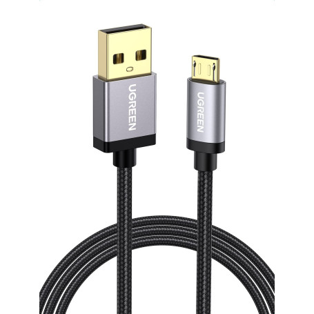 UGREEN Câble USB Micro USB Charge Rapide 18W 3A Nylon Tressé Câble Chargeur Compatible avec Manette PS 4 PS4 Pro PS4 Slim Xbox O
