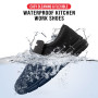 LARNMERN Chaussure de Cuisine Homme Baskets de Chef Impermeable Chaussures de Travail Antidérapantes Baskets Enfiler Légères