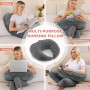 JOVELL Coussin d'allaitement, Coussin de Soutien Ergonomique Multifonction pour Mères, Coussin d'allaitement Extra-Large avec Po