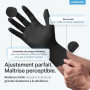 100x ARNOMED® Gants en nitrile taille M Noir, Gants à usage unique pour chirurgie & laboratoire, Gants en nitrile sans poudre et