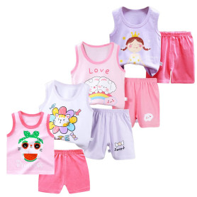 XM-Amigo 8 Pack De Filles Ou Bébé Filles sans Manches T-Shirt Débardeurs Pantalons Courts Ensembles De Vêtements, Âge (3 Mois à 