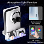 Hosanwell Support Mural pour PS5/PS5 Slim/PS5 Pro Console avec Station de Chargement avec Lumière RGB Multimode, Support Mural C