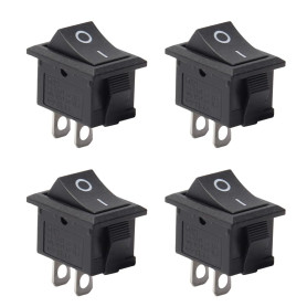 WUSJCOF 4 Pièces Mini Interrupteurs à Bascule 2 Pôles ON/OFF Interrupteur Rectangulaire Encastrable AC 250V 6A 2 Broches 2 Posit