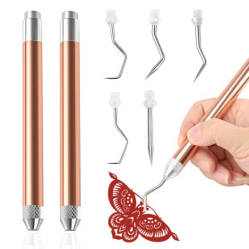 zstg 5 Pièces Kit Outils de Désherbage en Vinyle pour Silhouette Cameo 4, Tête de Crochet Remplaçable avec Lumière, Accessoires 