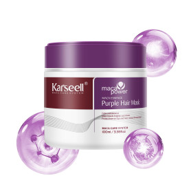 Karseell Masque Cheveux Violet 100ml, Neutralise Les Reflets Jaunes, Répare Les Cheveux Abîmés, pour Cheveux Blonds, Platine, Bl