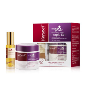 Karseell Masque Cheveux Violet et Huile Cheveux, Répare Neutralise Les Reflets Jaunes pour Cheveux Blonds, Platine, Blancs Ou Gr