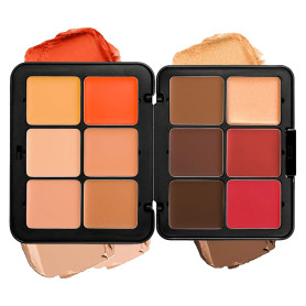 Palette de 12 couleurs d'anticernes et de fards à joues, longue tenue, résistante aux bavures, estompable, 2 en 1 fards à joues 