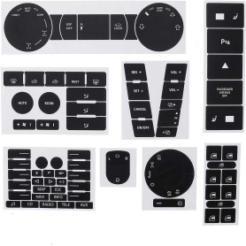 Beekeg Kit de réparation de bouton usé auto autocollant noir mat compatible avec/compatible avec/pour VW Volkswagen Touareg 2004
