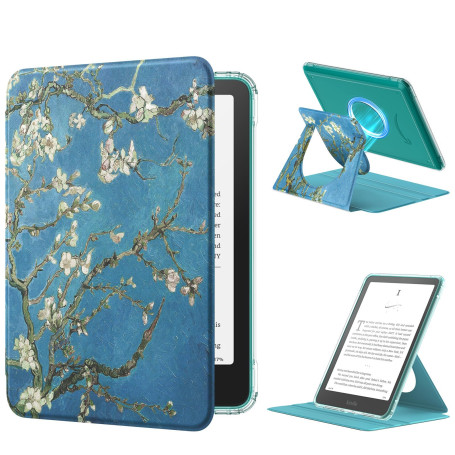 MoKo Coque Pivotante à 360°pour 7" Kindle Paperwhite 12e Gén 2024&Kindle Colorsoft 2024/2025,Étui Protection à Dos Clair Magnéti