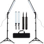 GSKAIWEN Kit d’Eclairage LED Studio de Photographie avec Support de Lumière Trépied et Lumière de Replissage pour Portrait, Vidé