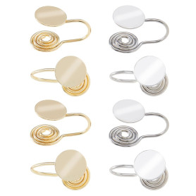 Hobbspring 8 Pièces Boucles d'Oreilles à Pression pour Kéloïdes 2 Couleurs Laiton Clip Boucles d'Oreilles en Spirale Sans Trou d