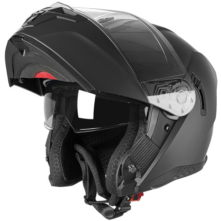 MOCOERL-Casque de Moto, Casque modulable, Casque intégral pour Hommes et Femmes avec Protection de Menton renforcée, Double visi