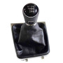Pommeau de levier de vitesse manuel avec soufflet en cuir noir pour Golf 7 MK7 2013 2014 2015 2016 2017 (6 vitesses)