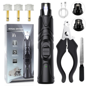 Lime à Ongles Chien, Coupe Ongles électrique pour Grands, 2 Vitesses Variables Lime Griffe Chien Electrique avec Lumières LED, M