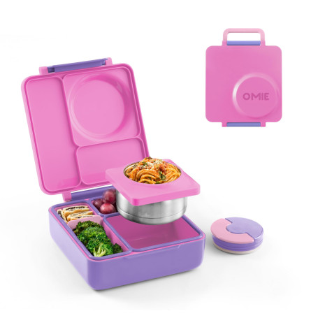 Omie Boîte à bento pour enfants – Isotherme avec bocal alimentaire anti-fuite – 3 compartiments, deux zones de température | Lic