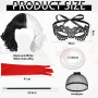 ENCOUN Perruque Courte Noire Blanche, Années 1970 Accessoires, Cruella Costume, Cosplay 70s, avec Dentelle Masque, pour Hallowee