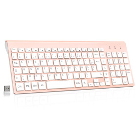 cimetech Clavier sans Fil, Clavier AZERTY Français avec Récepteur Nano USB 2.4GHz Ergonomique Compatible avec Windows/MacOS, Win