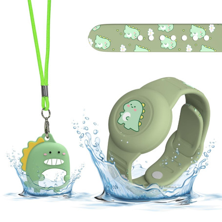 1pc Bracelet étanche et 1pc Pendentif Coque de Protection pour Apple Airtag, Enfants Apple Airtag IP53 Protection Anti - Perte G