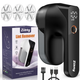 Ziitty Rasoir Anti Bouloche Électrique Écran LCD, Rechargeable Câble Type-C, 3 Niveaux de Puissance Réglables, Tête à 6 Lames Fr