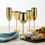 Oak & Steel - 4 Élégantes Flûtes À Champagne En Acier Inoxydable, 285 Ml - Set De Verres Incassables Pour Noël Et Le Nouvel An