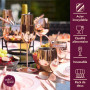 Oak & Steel - 4 Verres à Vin en Acier Inoxydable Rose Gold sans Pied, 4 Pailles en Métal & Brosse de Nettoyage, 350 ml - Double 