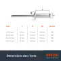 Presch Kit de rivets aveugles 408 pièces avec forets HSS - Lot de 400 rivets alu/acier 2,4mm, 3,2mm, 4,0mm et 4,8mm et 8 forets 