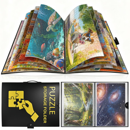 Faburo Rangement de puzzle, pour puzzle 1000, rangement de puzzles jusqu'à 40 œuvres, accessoire de puzzle anti-poussière et pro