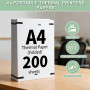 (200 Feuilles) Papier Thermique A4 Pliable,Papier Thermique A4, Sans BPA, Séchage Rapide, pour Imprimante Thermique pour Documen