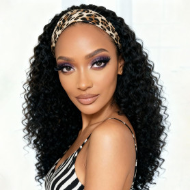 BECUS Perruque Bandeau Noire 16 pouces – Perruque Femme Naturelle Synthétique Sans Colle, Prête à Porter, Idéale pour Fêtes et C