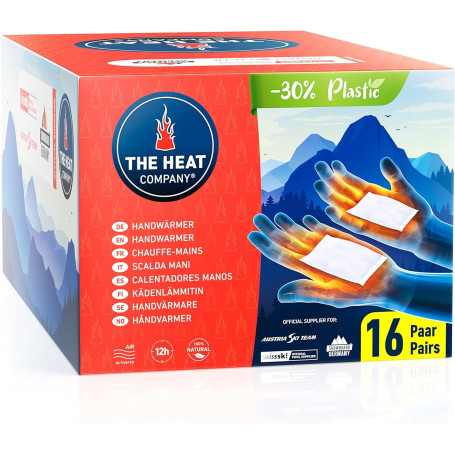 THE HEAT COMPANY Chauffe-Mains - Nouveau : 30% de plastique en moins - EXTRA CHAUD pour 12 heures des mains chaudes - 10, 16, 32