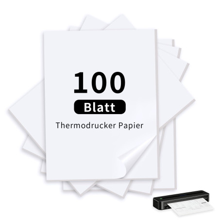 100 Feuilles Papier Thermique A4,Papier Imprimante Thermique Séchage Rapide, Papier Imprimante Thermique pour Documents, Fichier