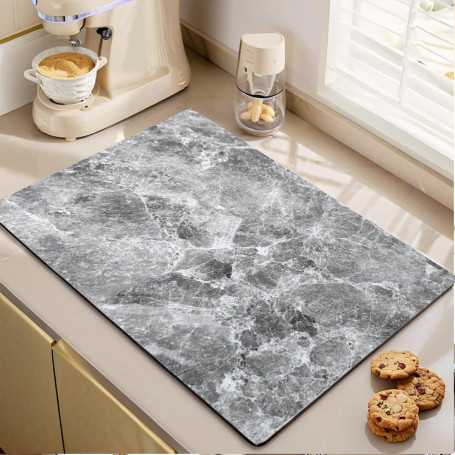 Echehi 2 pièces Tapis Egouttoir Vaisselle, 40x 30 cmTapis Egouttoir Vaisselle pour Comptoir de Cuisine, Machine à Café. Marbre