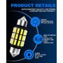 KATUR Ampoule C5W LED, 36mm 1.42'' Festoon LED Canbus 12V 24V 6000K Blanc Xénon 6418 6461 6451 Ampoules pour Voiture Dôme Carte 