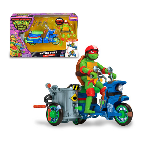 Teenage Mutant Ninja Turtles - Tortues Ninja, Véhicule avec Figurine Exclusive de 12 cm, avec Fonction Combat, Raphael, pour Les