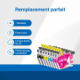 LC421XL Cartouches d'encre 8 Pack Compatible pour Brother LC421 LC421XL Cartouche pour Brother DCP-J1050DW DCP-J1140DW MFC-J1010