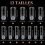 Kiiwah 120 Pièces Polygel Ongle Pied, Capsule avec Lignes Graduées Résistant Faux pour Pieds Popit Ongle pour les Amateurs d'Ong