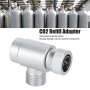 Adaptateur de Cylindre CO2 Without Meter, TR21-4 vers W21.8-14 Aquarium Cylindre Recharge Adaptateur, Matériau en Aluminium Adap