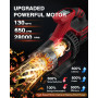 Souffleur de Feuilles sans Fil avec Écran LCD, 3 Vitesses, 2×4.0Ah Batteries et Chargeur Rapide, Souffleur Électrique Léger pour
