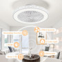 LMiSQ Ventilateur Plafond 19'' Ultrafin Moderne Plafonnier Ventilateur 3 Couleurs Réglables 6 Vitesses Ventilateur de Plafond Ré