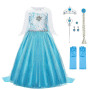 URAQT Elsa Déguisement, Robe Filles Costume, Costume Petites Filles Princesse Elsa Déguisement, Costume et Accessoires Noël Hall