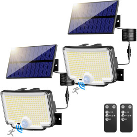 nipify Lampe Solaire Extérieur Detecteur de Mouvement【310 LED/3Mode/Angle d'éclairage 270 °】, Lumiere Solaire Extérieure avec Té