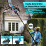 2-en-1 Tronçonneuse avec Perche Télescopique (1,6 m-2,8 m) & Mini Tronçonneuse 6 pouces, 1000W Moteur, 2 Batteries de 2000 mAh, 