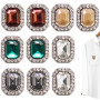 10 pièces de boutons vintage en strass avec perles, boutons dorés en métal à fleurs décoratifs à coudre, boutons en cristal pour