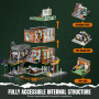 LUMIBRICKS Magasin de Disques Éclairé - Kit de Construction Modular Multi-Forme Street Fusion City Town Audio Shop 1980 Pièces p